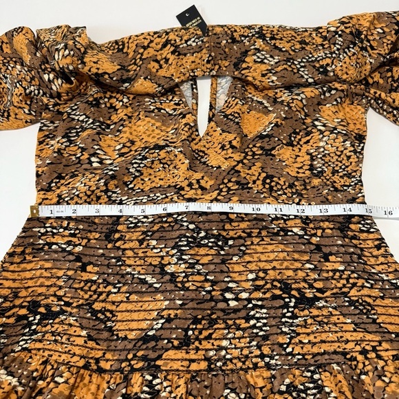 New AFRM Camila Animal Print Mini Dress Women’s M Golden Autumn Snake - Picture 14 of 17